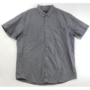 Molokai Surf Co Shirt Mens XL Gray Block Print Cotton Short Sleeve Button-Up